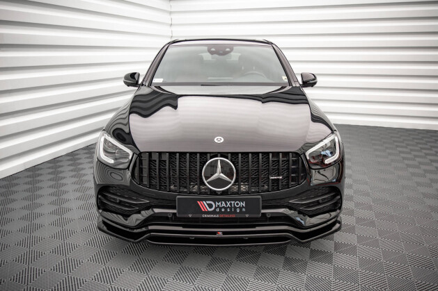 Cup Spoilerlippe Front Ansatz für Mercedes-Benz GLC Coupe AMG-Line C253 Facelift schwarz Hochglanz