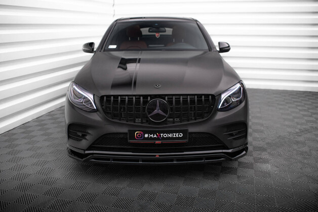 Cup Spoilerlippe Front Ansatz passend für Mercedes-Benz GLC Coupe AMG-Line /43 AMG C253 schwarz Hochglanz