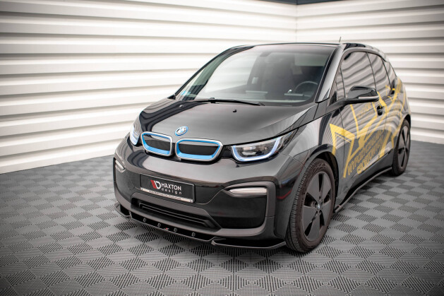 Cup Spoilerlippe Front Ansatz V.2 für BMW i3 Mk1 FL schwarz Hochglanz