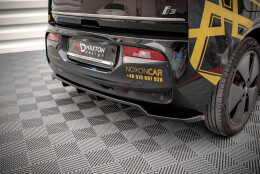 Mittlerer Cup Diffusor Heck Ansatz DTM Look passend für BMW i3 Mk1 Facelift schwarz Hochglanz