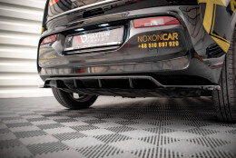 Mittlerer Cup Diffusor Heck Ansatz DTM Look passend für BMW i3 Mk1 Facelift schwarz Hochglanz