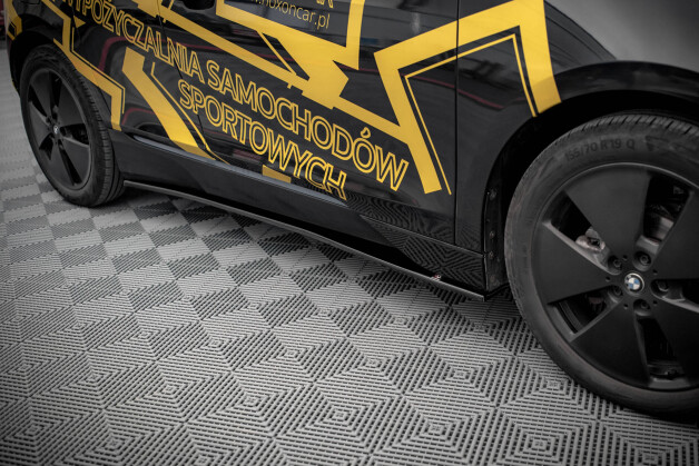 Seitenschweller Ansatz Cup Leisten passend für BMW i3 Mk1 Facelift schwarz Hochglanz