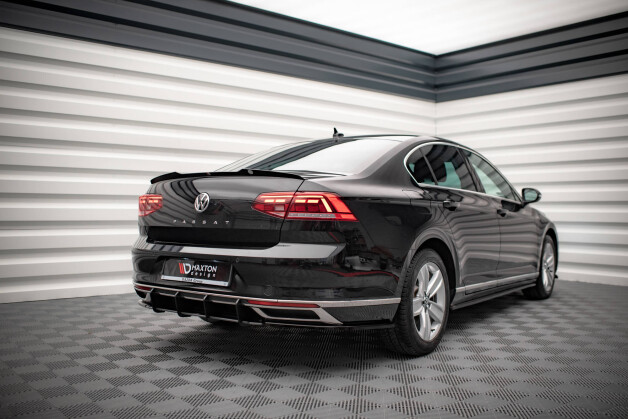 Street Pro Heckschürze Heck Ansatz Diffusor passend für VW Passat B8 Facelift rot