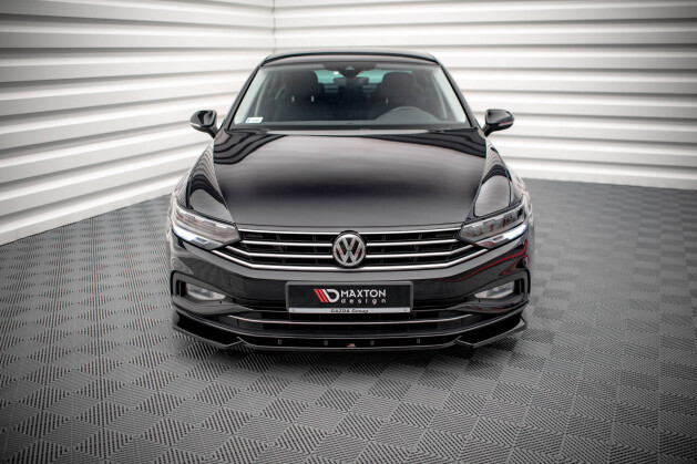 Cup Spoilerlippe Front Ansatz V.1 für VW Passat B8 FL schwarz Hochglanz