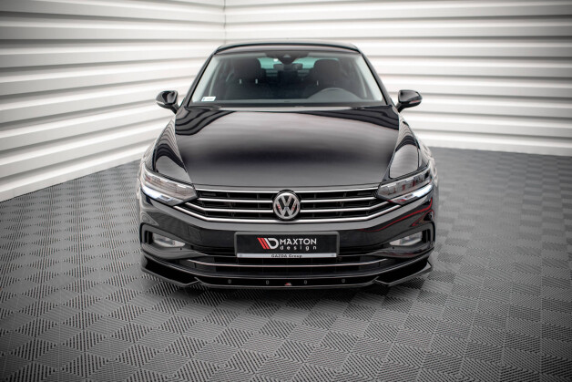Street+ Spoilerlippe Front Ansatz V.1 passend für VW Passat B8 FL schwarz Hochglanz