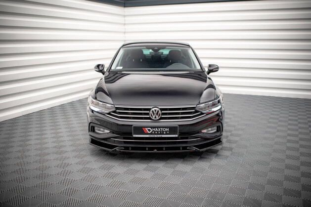 Cup Spoilerlippe Front Ansatz V.2 für VW Passat B8 FL schwarz Hochglanz