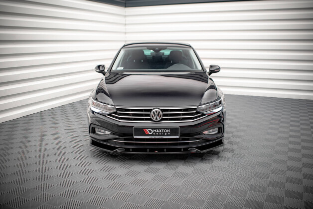 Cup Spoilerlippe Front Ansatz V.2 passend für VW Passat B8 Facelift schwarz Hochglanz