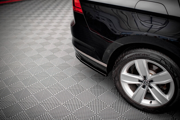 Heck Ansatz Flaps Diffusor passend für VW Passat B8 Facelift schwarz Hochglanz