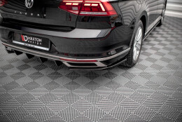 Heck Ansatz Flaps Diffusor passend für VW Passat B8 Facelift schwarz Hochglanz
