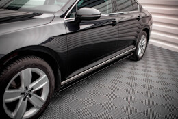 Seitenschweller Ansatz Cup Leisten passend für VW Passat B8 Facelift schwarz Hochglanz