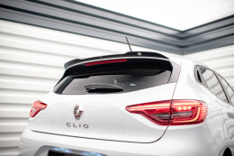 Heck Spoiler Aufsatz Abrisskante für Renault Clio Mk5 schwarz Hochglanz