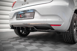 Mittlerer Cup Diffusor Heck Ansatz DTM Look passend für Renault Clio Mk5 schwarz Hochglanz