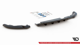 Mittlerer Cup Diffusor Heck Ansatz DTM Look passend für Renault Clio Mk5 schwarz Hochglanz