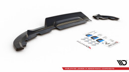 Street+ Mittlerer Diffusor RACE Heck Ansatz passend für Renault Clio Mk5 schwarz Hochglanz