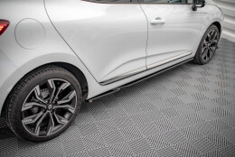 Seitenschweller Ansatz Cup Leisten passend für Renault Clio Mk5 schwarz Hochglanz