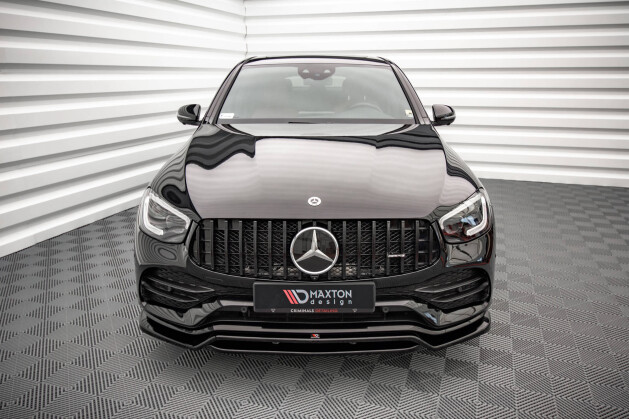Cup Spoilerlippe Front Ansatz für Mercedes-AMG GLC 43 / AMG-Line SUV X253 Facelift  schwarz Hochglanz