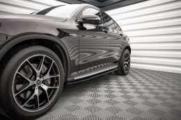 Seitenschweller Ansatz Cup Leisten V.1 für Mercedes GLC Coupe AMG-Line C253 FL schwarz Hochglanz