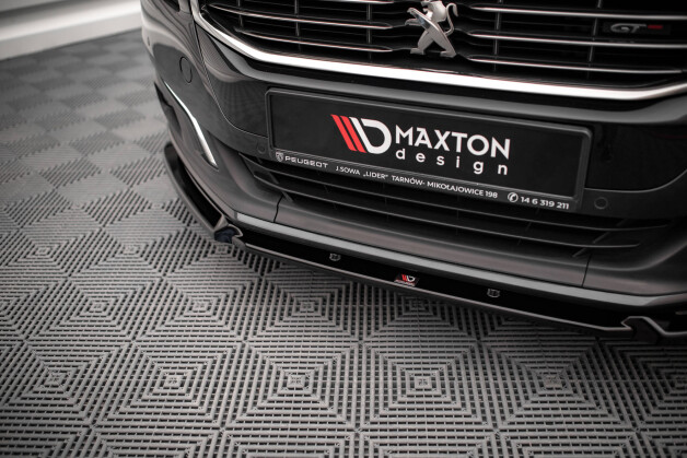 Cup Spoilerlippe Front Ansatz V.1 passend für Peugeot 508 GT Mk1 Facelift schwarz Hochglanz