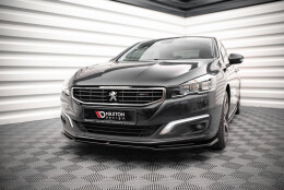 Street+ Spoilerlippe Front Ansatz V.2 passend für Peugeot 508 GT Mk1 FL schwarz Hochglanz