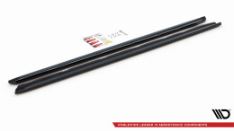 Seitenschweller Ansatz Cup Leisten für Peugeot 508 GT Mk1 Facelift schwarz Hochglanz