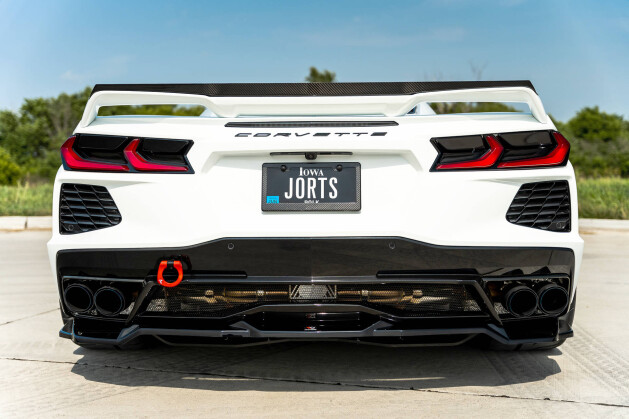 Mittlerer Cup Diffusor Heck Ansatz DTM Look für Chevrolet Corvette C8 Carbon Look