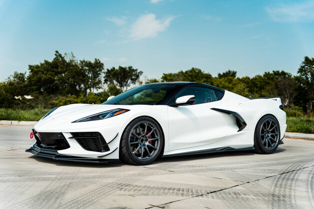 Seitenschweller Ansatz Cup Leisten passend für Chevrolet Corvette C8 schwarz Hochglanz