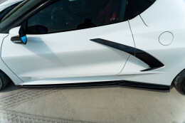 Seitenschweller Ansatz Cup Leisten für Chevrolet Corvette C8 schwarz Hochglanz
