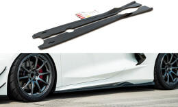 Seitenschweller Ansatz Cup Leisten passend für Chevrolet Corvette C8 schwarz Hochglanz