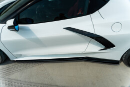 Seitenschweller Ansatz Cup Leisten passend für Chevrolet Corvette C8 schwarz Hochglanz