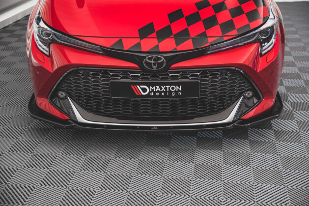 Cup Spoilerlippe Front Ansatz für Toyota Corolla GR Sport Hatchback XII schwarz Hochglanz