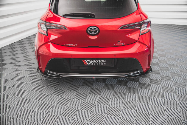 Mittlerer Cup Diffusor Heck Ansatz passend für Toyota Corolla GR Sport Hatchback XII schwarz Hochglanz