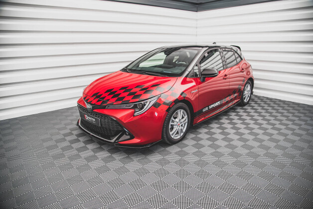 Seitenschweller Ansatz Cup Leisten passend für Toyota Corolla GR Sport Hatchback XII schwarz Hochglanz