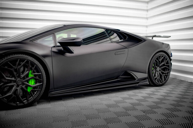 Seitenschweller Ansatz Cup Leisten für Lamborghini Huracan EVO schwarz Hochglanz