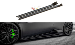 Seitenschweller Ansatz Cup Leisten passend für Lamborghini Huracan EVO schwarz Hochglanz