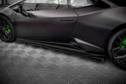 Seitenschweller Ansatz Cup Leisten passend für Lamborghini Huracan EVO schwarz Hochglanz