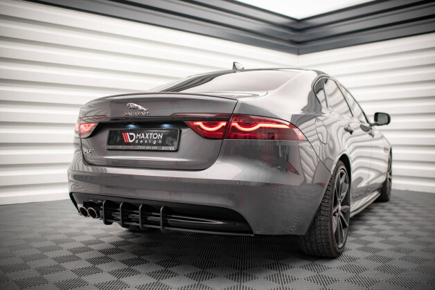 Street Pro Heckschürze Heck Ansatz Diffusor passend für Jaguar XF R-Sport Mk2 SCHWARZ