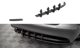Street Pro Heckschürze Heck Ansatz Diffusor passend für Jaguar XF R-Sport Mk2 SCHWARZ