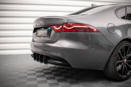 Street Pro Heckschürze Heck Ansatz Diffusor passend für Jaguar XF R-Sport Mk2 schwarz-rot