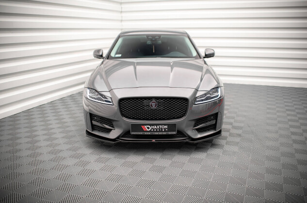 Street+ Spoilerlippe Front Ansatz V.1 passend für Jaguar XF R-Sport Mk2 schwarz Hochglanz