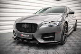 Cup Spoilerlippe Front Ansatz V.1 passend für Jaguar XF R-Sport Mk2 schwarz Hochglanz
