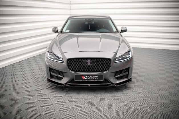 Cup Spoilerlippe Front Ansatz V.2 passend für Jaguar XF R-Sport Mk2 schwarz Hochglanz