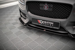 Cup Spoilerlippe Front Ansatz V.2 passend für Jaguar XF R-Sport Mk2 schwarz Hochglanz