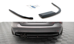 Heck Ansatz Flaps Diffusor passend für Jaguar XF R-Sport Mk2 schwarz Hochglanz