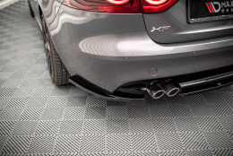 Heck Ansatz Flaps Diffusor passend für Jaguar XF R-Sport Mk2 schwarz Hochglanz