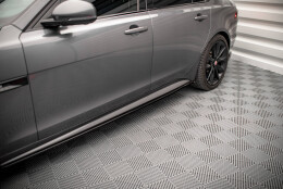 Seitenschweller Ansatz Cup Leisten passend für Jaguar XF R-Sport Mk2 schwarz Hochglanz