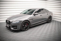 Seitenschweller Ansatz Cup Leisten passend für Jaguar XF R-Sport Mk2 schwarz Hochglanz