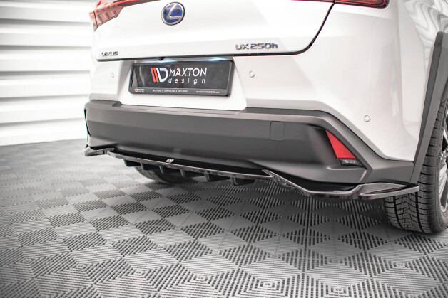 Mittlerer Cup Diffusor Heck Ansatz DTM Look passend für Lexus UX Mk1 schwarz Hochglanz