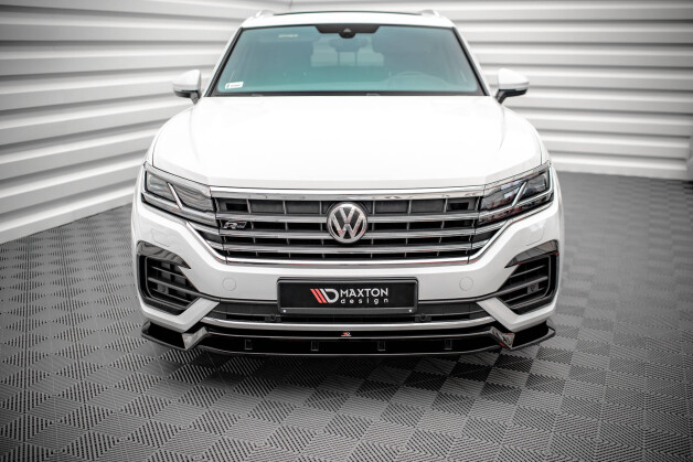 Cup Spoilerlippe Front Ansatz passend für VW Touareg R-Line Mk3 schwarz Hochglanz