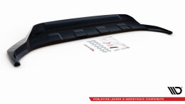 Cup Spoilerlippe Front Ansatz passend für VW Touareg R-Line Mk3 schwarz Hochglanz
