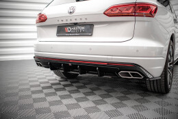 Heck Ansatz Diffusor passend für VW Touareg R-line Mk3 schwarz Hochglanz